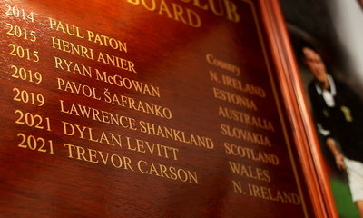 International Honours Board with latest additions of Carson and Levitt