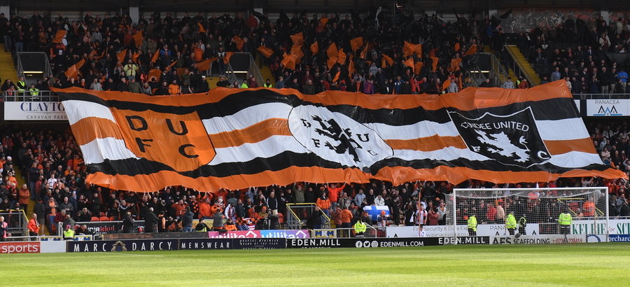 Dundee United fans celebrate reaching Europe